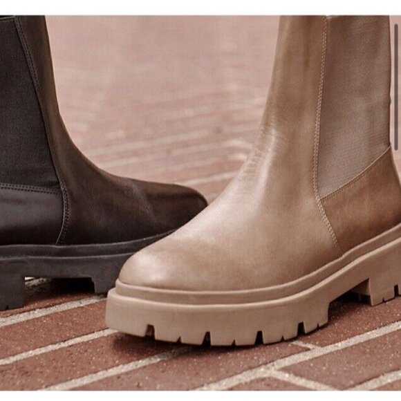 Schutz Billie Casual Moccacino Tan Leather‎ Boot Womens 10 Evereve New - Picture 4 of 4